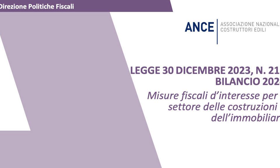Fiscale dossier Gennaio 2024 ANCE Frosinone